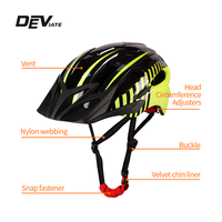 Casque de vélo universel réglable ultra-léger ODM OEM DEVIATE pour adultes hommes femmes avec lumières LED clignotantes EPS+PC 13 aérations