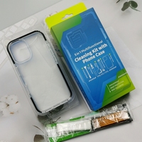3KFUT 5-in-1 Kit Pembersih Ponsel Berkualitas Tinggi Iphone 16 Casing Ponsel Biru/Pink/Transparan Pembersih Karet Persegi untuk Layar