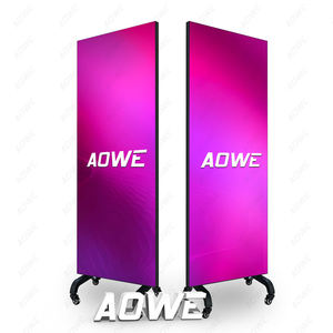 Aowe数字发光二极管海报P1.8 P2 P2.5室内高清电子广告发光二极管屏幕Wifi控制地板站立发光二极管显示器 - Product Image 1