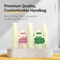 Sacs en plastique jetables PE PBAT avec poignée thermoscellée pour supermarchés, épiceries et plats à emporter - Logo personnalisé et personnalisable