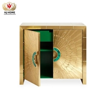 HJ Home Jonathan Adler Talitha Gold Lagers chrank mit glänzender juwel artiger Tür Luxus villa Massivholz Buffet Side board