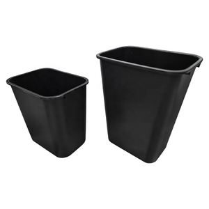 High Quality 28 Quart Plastic Wastebasket <strong>Rectangular</strong> Black Trash Can For Commercial Office Kitchen Home NO.8409 - Product Image 4