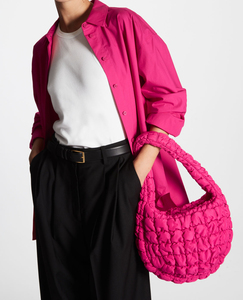 Cá Tính Thời Trang Phụ Nữ Ví Phụ Nữ Nóc Nhỏ Đám Mây Túi Xách Nylon Bông Vai Màu Hồng Puffy Tote Túi - Product Image 5