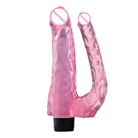 Produit phare : Godemiché double dragon en TPE cristal à vitesse unique, à piles, avec stimulation par vibration, jouet sexuel en forme de pénis