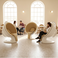 Fauteuil de loisirs en fibre de verre en forme de tasse à café européenne, en cuir PU, pour appartement, hôpital, hôtel, usage extérieur, moderne, minimaliste, durable