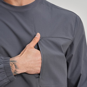 Haut de sport unisexe à manches longues en polaire recyclée écologique pour activité<span class=keywords><strong>s</strong></span> de plein air, fitness, randonnée, jogging, pêche, printemps, décontracté, col ras du cou - Product Image 4