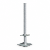 Étai de base réglable pour échafaudage Ringlock, galvanisé, système de blocage à disque, support de nivellement 30mm 35mm, hauteur 270-600mm