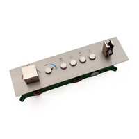 Robinet mitigeur en laiton brossé encastré thermostatique 4 voies pour salle de bain bouton rotatif or noir inverseur de douche