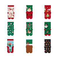 Chaussettes en coton jacquard à motif de Noël, Père Noël, rennes, bonhomme de neige, flocons de neige, joyeux Noël, pour hommes, chaussettes de fête