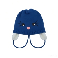 Bonnet d'hiver chaud pour tout-petit motif lapin mignon avec cache-oreilles et visage de dessin animé, 100% acrylique, réglable, idéal pour les voyages, logo personnalisable