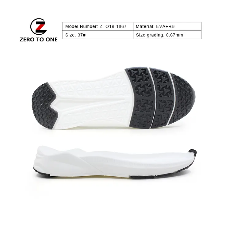 Jinjiang Manufacturer Supplier Men Women Sneaker Rubber Outsole Design EVA + TPR Material Sport Running Shoe Sole