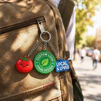 Porte-clés en PVC souple non toxique, design personnalisé, porte-clés en caoutchouc en forme de pomme de terre pour sac, cadeaux promotionnels