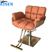 Kisen Offres Spéciales 2024 chaise de barbier antique vintage hydraulique avec cadre en argent doré base ronde pour la beauté des dames
