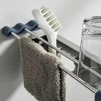 Support de rangement multifonctionnel télescopique en silicone Tomorotec pour évier, porte-serviettes, éponges, brosses et bouteilles, à poser sur l'évier