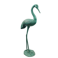 Statues d'héron en aluminium, sculpture de grue en métal, paire, ornement de jardin extérieur, étang, pelouse, décoration vintage rustique, oiseau aquatique, cadeau