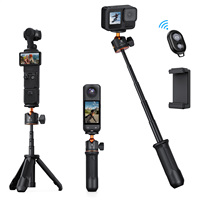 K&F Concept Smart MS09 34cm Perche à selfie/trépied de bureau léger noir et orange avec pince pour téléphone