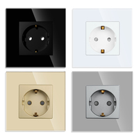 Touchmi 16A Enchufe de pared para el hogar Marco de vidrio Vidrio estándar de la UE + Material de PC Toma de corriente CE RoHS para certificado para el hogar/Hotel