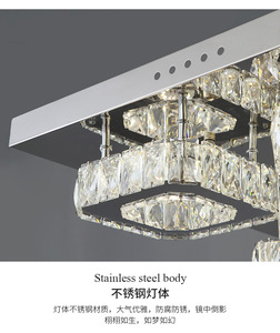 Đèn chùm pha lê sang trọng kiểu mới đèn <span class=keywords><strong>LED</strong></span> hình vuông biệt thự khách sạn đèn trần hiện đại - Product Image 5