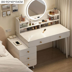 Lighted Mirror Makeup <strong>Dressing</strong> Vanity <strong>Table</strong> with Drawers Design Household Bedroom Crystal Luxury Custom Logo Bedroom Furniture - Product Image 1