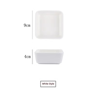 Bol carré en céramique blanc uni minimaliste, empilable, petit plat à condiments pour collations, fruits, vaisselle de restaurant