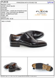 Hecho en Italia Marca FLECS Cómodo Formal de negocios con cordones Francesina Zapatos de vestir hechos a mano para hombres - Product Image 4