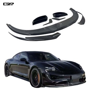 Pour <span class=keywords><strong>Porsche</strong></span> <span class=keywords><strong>Taycan</strong></span> 2019 2020 2021 <span class=keywords><strong>2022</strong></span> haute qualité en Fiber de carbone véritable lèvre avant diffuseur arrière pare-chocs Spoiler corps - Product Image 1