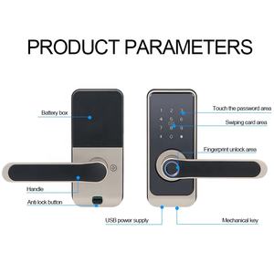 Cerradura Inteligente Con Wifi Rfid Ic carte combinaison sans fil empreinte digitale serrure de porte Tuya TTlock App pêne mort serrure de porte intelligente - Product Image 6