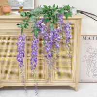 Branches de fleurs artificielles en soie Albizia Wisteria, guirlandes de fleurs de haricot, orchidées suspendues semi-faites à la main pour mariage