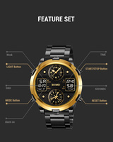 SKMEI 2212 4-Zeit-Datum-Wochentags-Anzeige Uhr Herren Trenddesign Digitaluhr 12/24-Stunden-Format Edelstahl / Silikonarmband Uhren