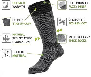 Chaussettes thermiques en laine mérinos personnalisées pour le <span class=keywords><strong>ski</strong></span>, la randonnée et l'escalade avec un rembourrage maximal anti-ampoules - Product Image 2