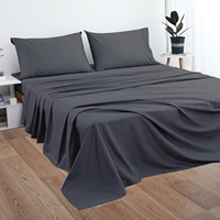 Drap de lit en coton égyptien OEKO-TEX 80S 600TC, couleur unie, respirant, antibactérien, OEM ODM pour hôtel, maison, taille US EU AU