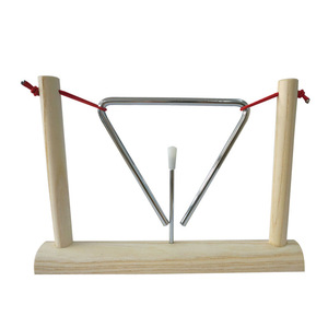 Venta al por mayor/OEM/<span class=keywords><strong>Precio</strong></span> de fábrica Instrumento de percusión Orff 4-8 pulgadas Triángulo Hierro 4 pulgadas Roble con soporte Triángulo - Product Image 2