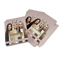 Caja de Embalaje Colgante de Papel con Logotipo Personalizado y Colorido para Extensiones de Cabello, con Ventanas de PVC y Recubrimiento UV