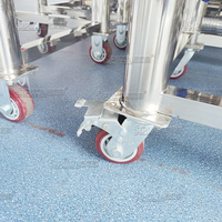 Réservoir de stockage mobile en acier inoxydable Sipuxin avec couvercle rabattable et roulettes pour shampoing, lotion, cosmétiques et équipements