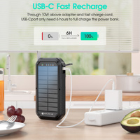SOLAR-IN marque créative 2025 OEM 10000mAh étanche grande capacité chargeur Portable 2 en 1 charge sans fil banques d'énergie solaire