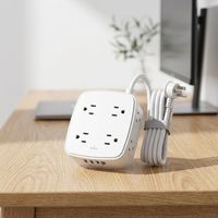 Rallonge électrique de 10 pieds avec plusieurs prises, protection contre les surtensions, multiprise avec cordon de 10 pieds, 8 prises et 4 ports USB