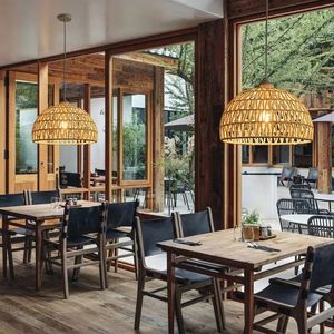 Luce a sospensione in <span class=keywords><strong>legno</strong></span> stile giapponese Retro lampada personalizzata per ristorante crema tavolo da pranzo Bar cover sfumature - Product Image 5