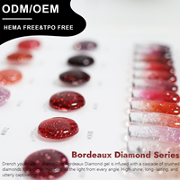 YouGel Vernis à ongles gel disco réfléchissant 12 couleurs sans HEMA, sans TPO, vernis à ongles gel UV diamant rouge pailleté, flacon