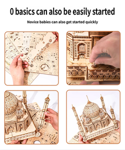Puzzle 3D en bois Taj Mahal à faire soi-même, jouet éducatif décoratif pour enfants et adultes, ornement de bureau en bois de haute qualité - Product Image 5