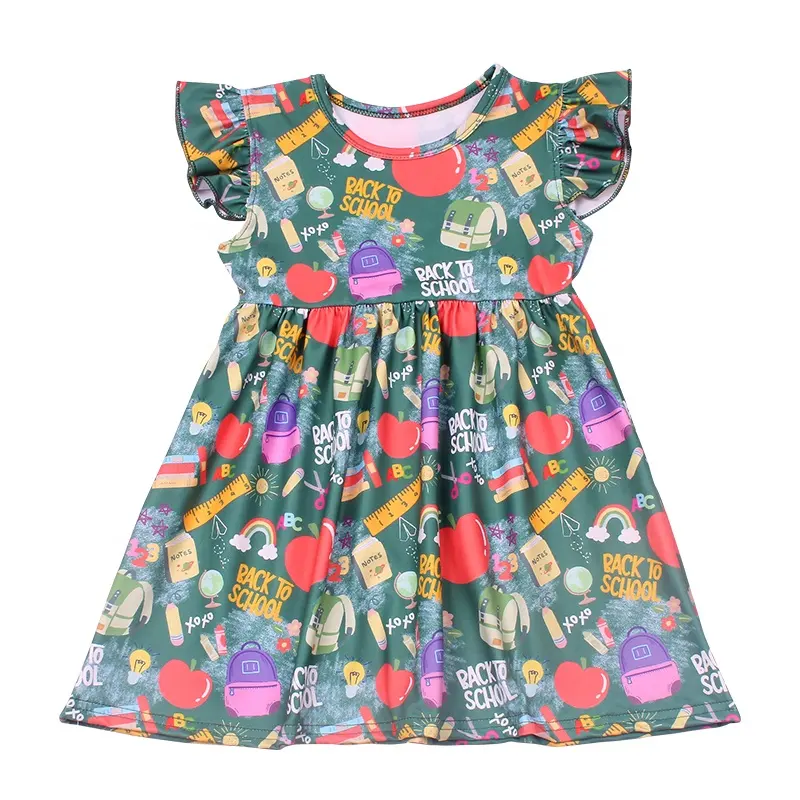 Sommer Großhandel Günstige Boutique Baby Kleines Mädchen Kurzarm Baby Mädchen Kleid