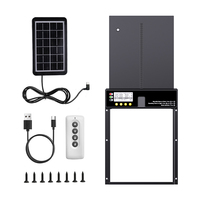 Porte automatique carrée pour poulailler PFS-202 avec ouvre-porte solaire et rechargeable par USB, alimenté par batterie, en ABS et panneau en aluminium