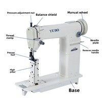 Machine à coudre industrielle 810 à tête ronde, point noué, pied entraîneur, point de surjet 10-13mm, pour cuir et chaussures