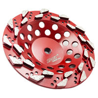 Disque abrasif diamanté 5'' (125mm) grain 18/20, 30 grains, en forme de goutte, pour préparation et meulage du béton et du terrazzo, pour meuleuse d'angle