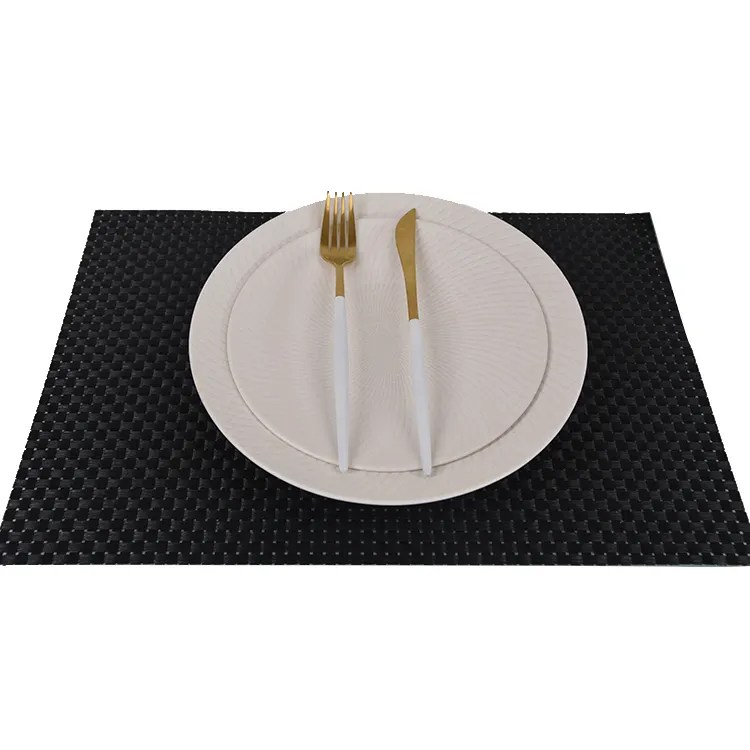 באיכות גבוהה pvc שולחן מחצלות 30cm * 45cm מסעדה פלסטיק ארוג רשת מפית