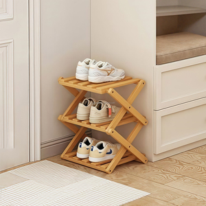 Giá giày bằng gỗ tự nhiên cho nhà thân thiện với môi xoay giá giày Nhà cung cấp bán buôn cho giá lưu trữ giày có thể gập lại 7 tầng - Product Image 4