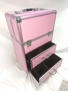 Organizer Large Makeup Train Case Rolling Makeup Trolley Case Professional Makeup Suitcase