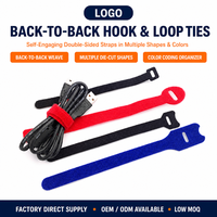 Bande de fixation auto-agrippante avec logo imprimé de taille personnalisée Attaches de câble double face réglable à l'arrière, sangle à crochet et boucle