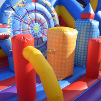 Kastil Lompat Tiup Komersial PVC OEM Circus, Rumah Lompat Tiup untuk Anak-anak, Sewa Acara Taman Bermain
