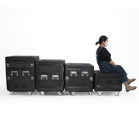 Flight case en plastique HDPE pour amplificateur avec roulettes mobiles, 8U-16U en option, pour équipement audio de scène, étui de protection
