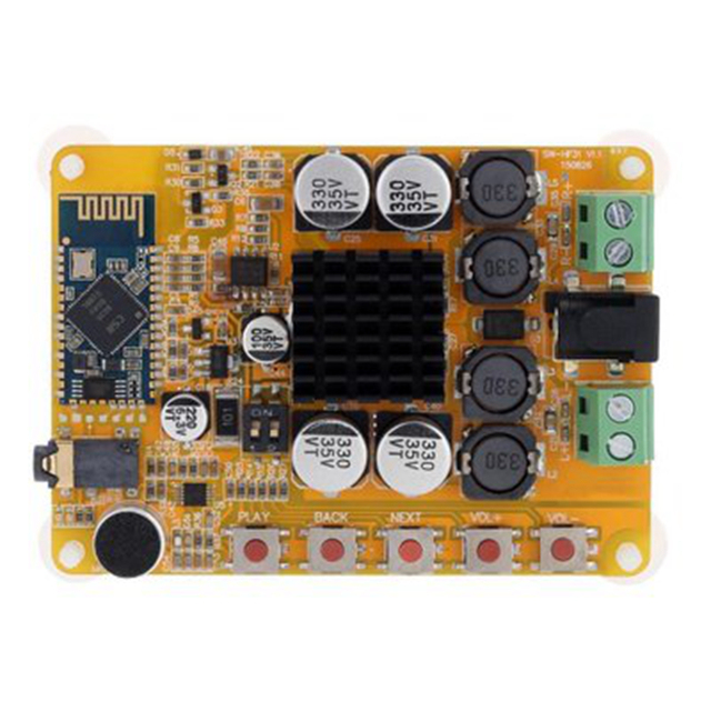 Bluetooth 4.0power Amplifier Board 2X50W Digital Power Amplifier Dual Channel with Microphone